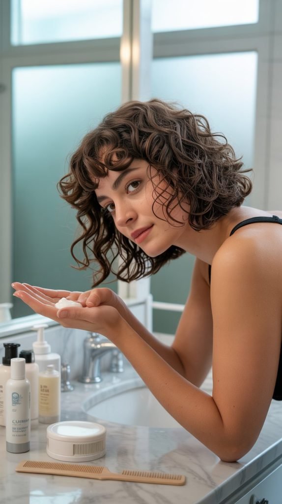 20. Long Bob with Curtain Bangs Maintenance Routine