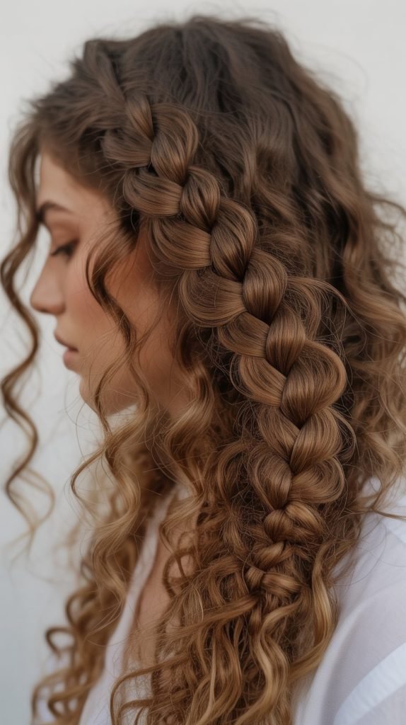 Half Up with Pulled-Through Braid