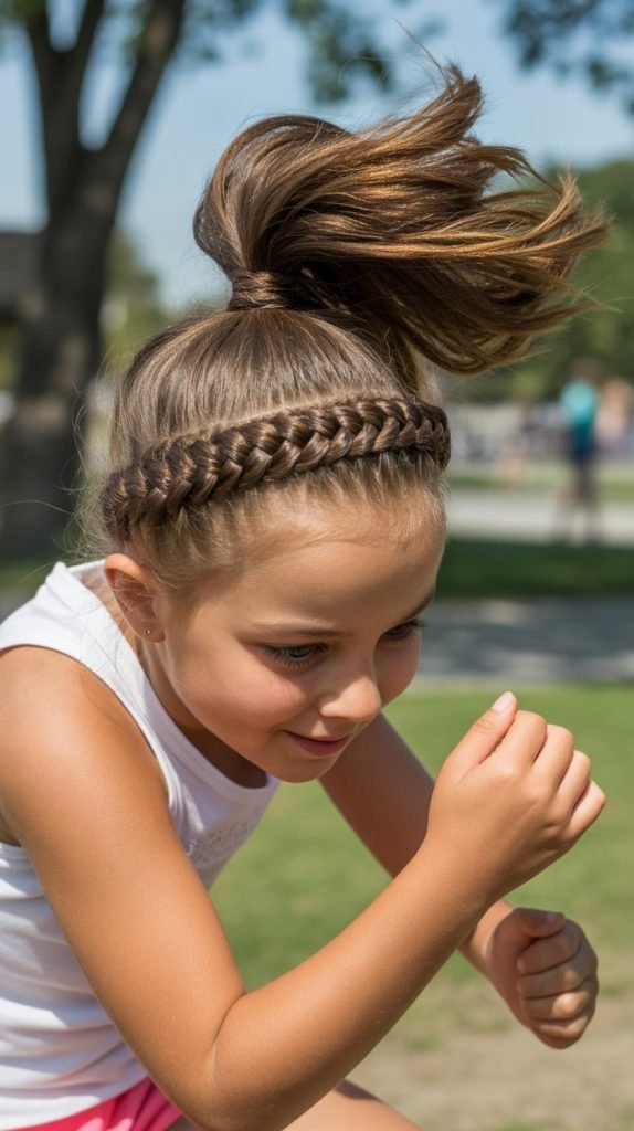 33. Braided Headband with Ponytail