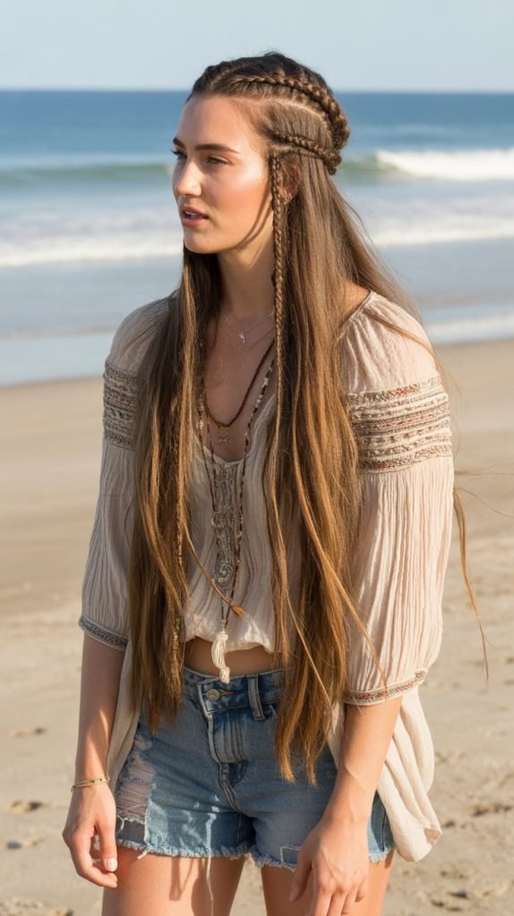 Half Up with Mini Braids