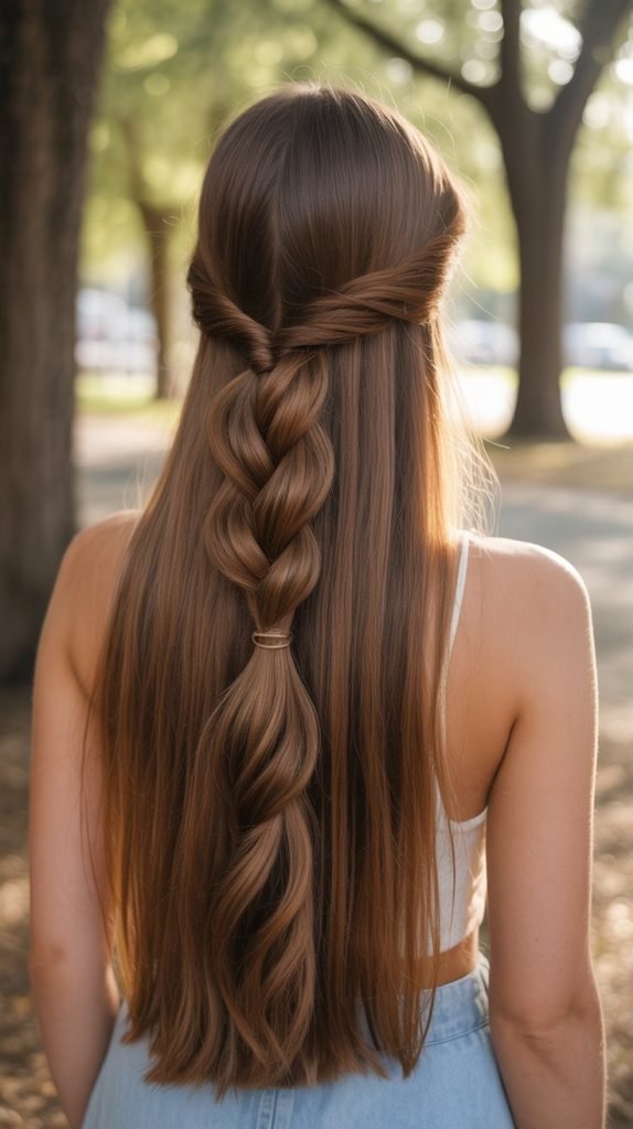 Half Up with Twisted Ponytail