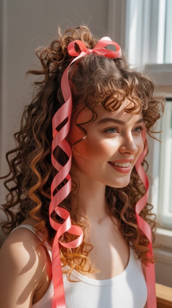 Half Up with Ribbon Weave