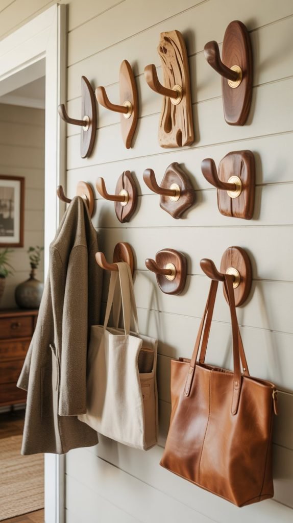 33. Wooden Wall Hooks