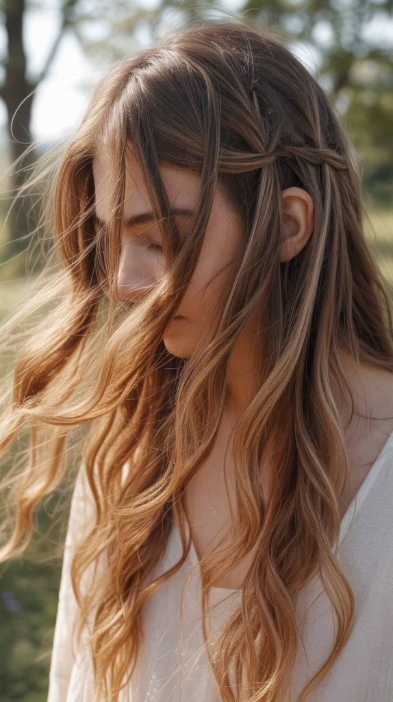 27. Dimensional Blonde Layers with Accent Braids