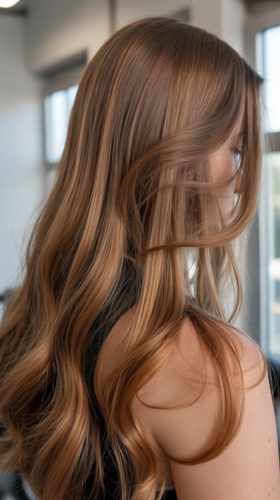 2. Subtle Caramel Ribbons