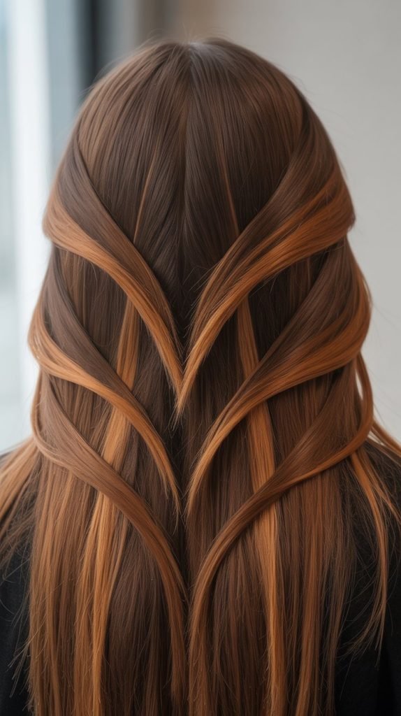 Caramel Highlights with V-Cut Layers