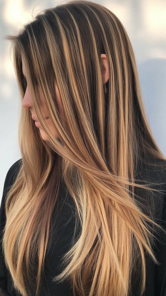 28. Blonde Highlights with Dark Roots