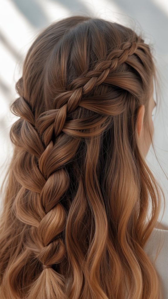 26. Bronde Highlights with Mixed Braid Styles