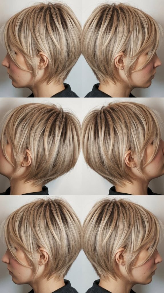 20. Bright Blonde Highlights for Short Hair