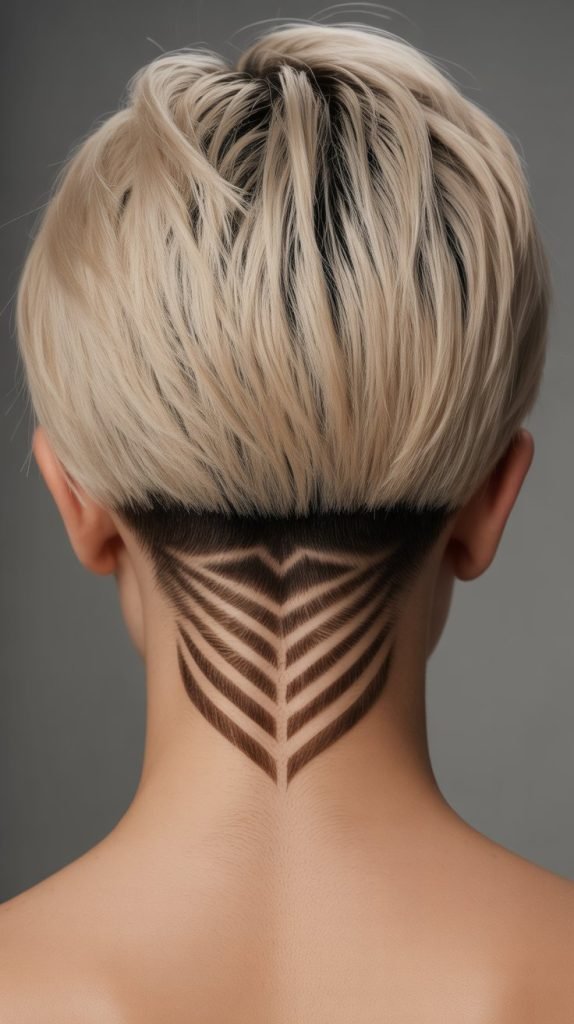 Stacked Bob with Shaved Nape Pattern