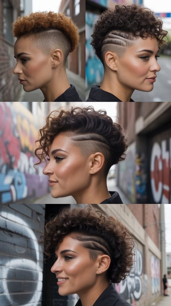 . Curly Mohawk Fade