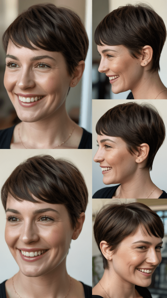 Rounded Pixie With Curved Bangs
