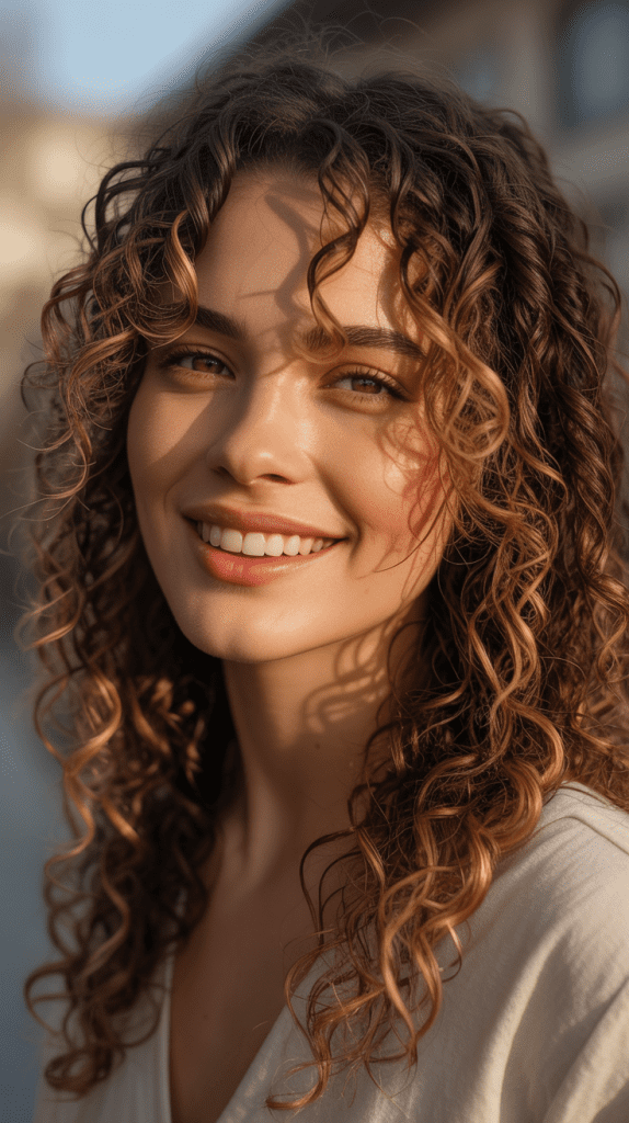 Honey Blonde Highlights on Brown Base