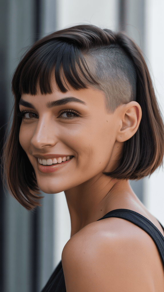  French Bob with Baby Fringe and Undercut