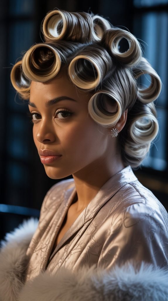 21. Pin Curls Updo