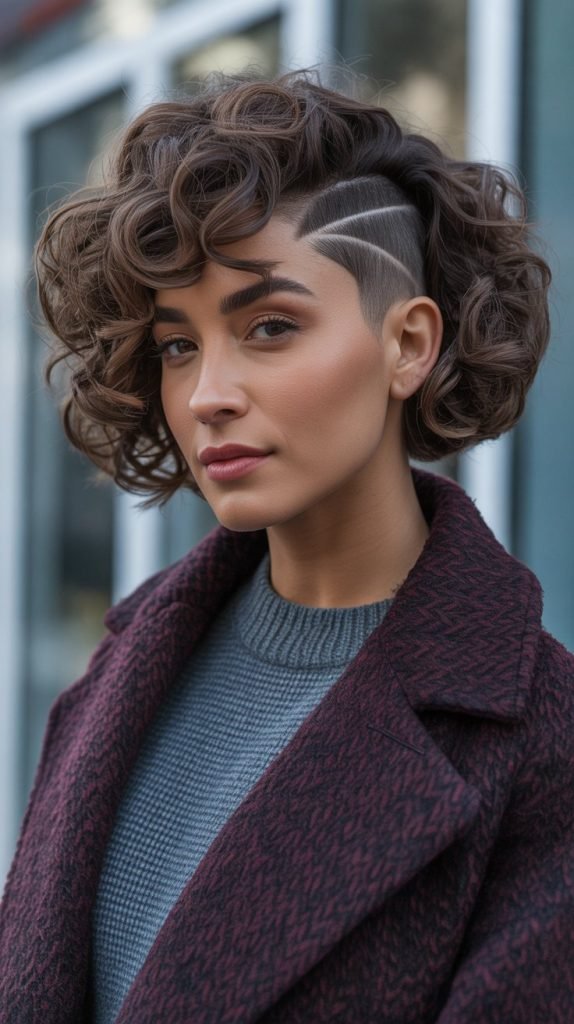 Curly Undercut Bob
