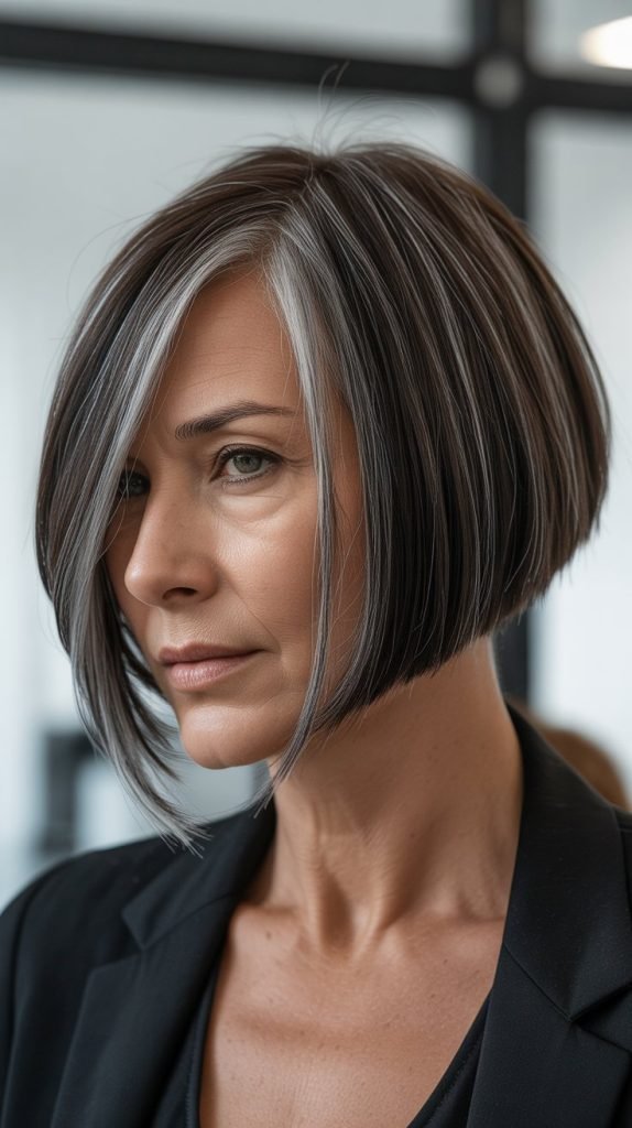 18. Inverted Long Bob with Side Bangs