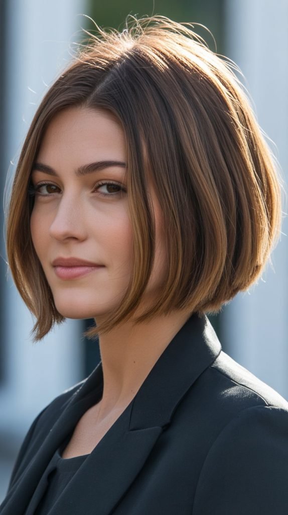 Angled Lob (Long Bob) with Face-Framing Layers