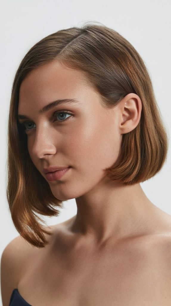 28. Long Bob with Tucked Behind Ears