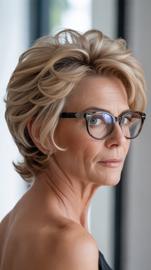 Short Layered Cut with Crown Volume