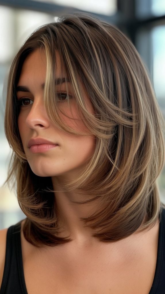 27. Long Bob with Face-Framing Layers