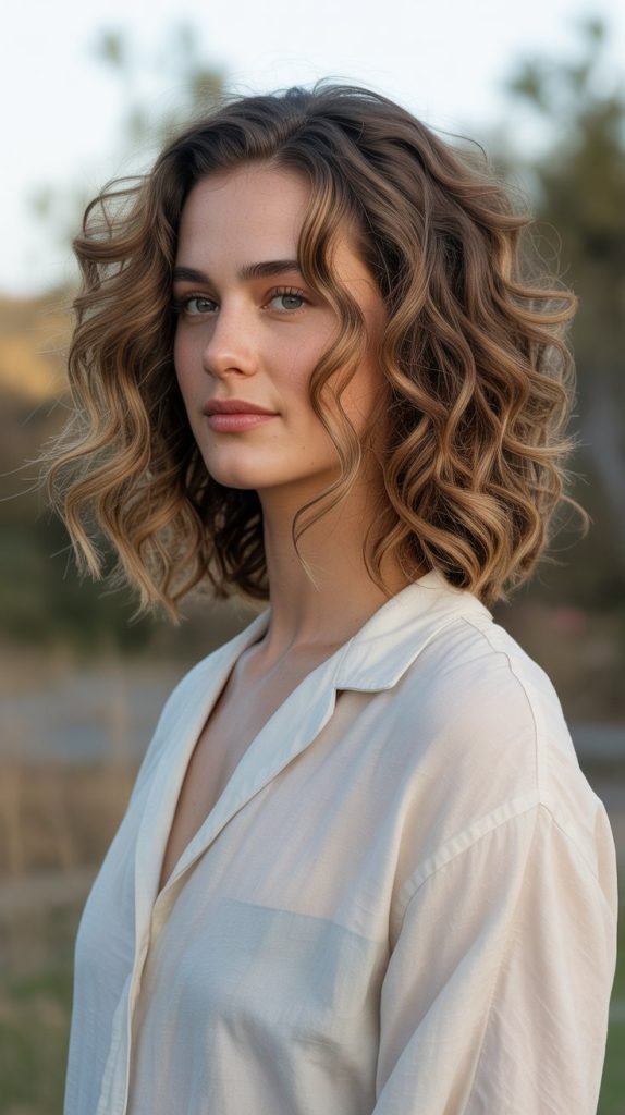 6. Wavy Long Bob with Natural Texture