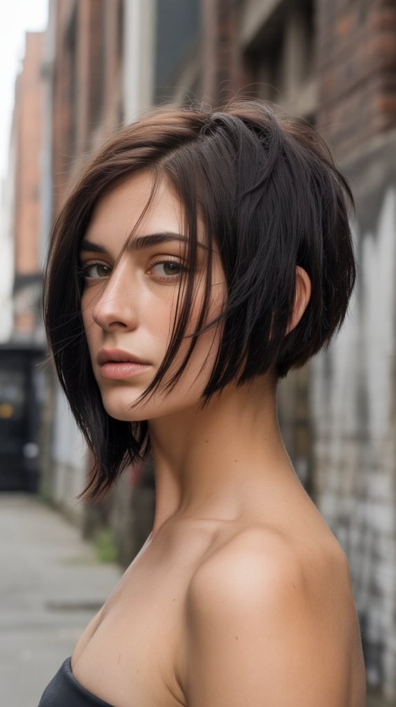 Asymmetrical Choppy French Bob
