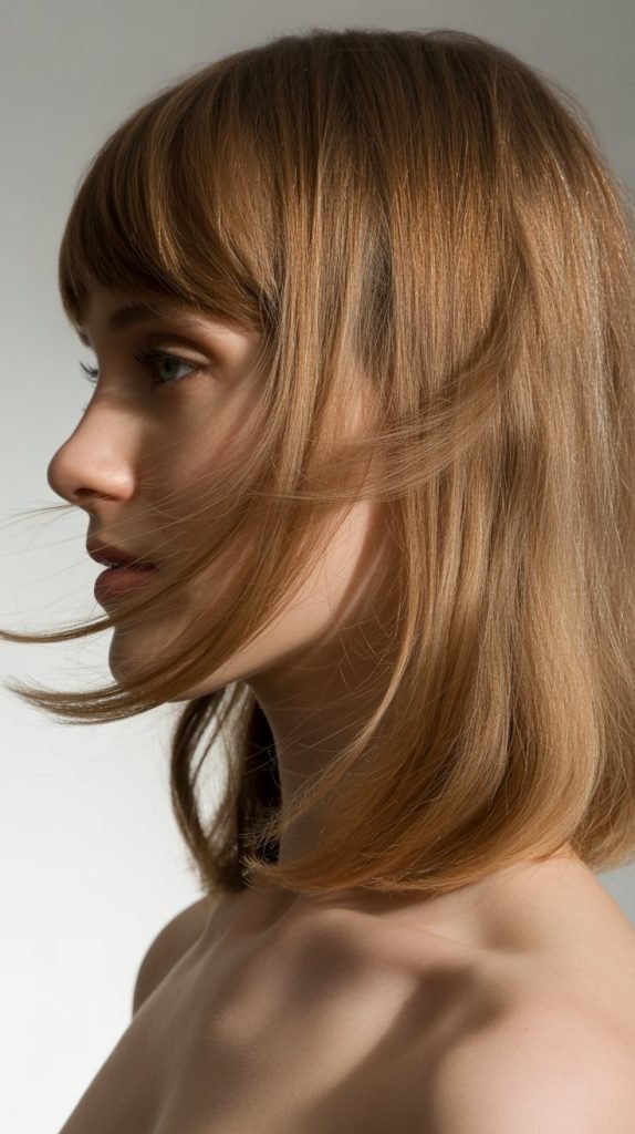 15. Long Bob with Swoopy Side Bangs