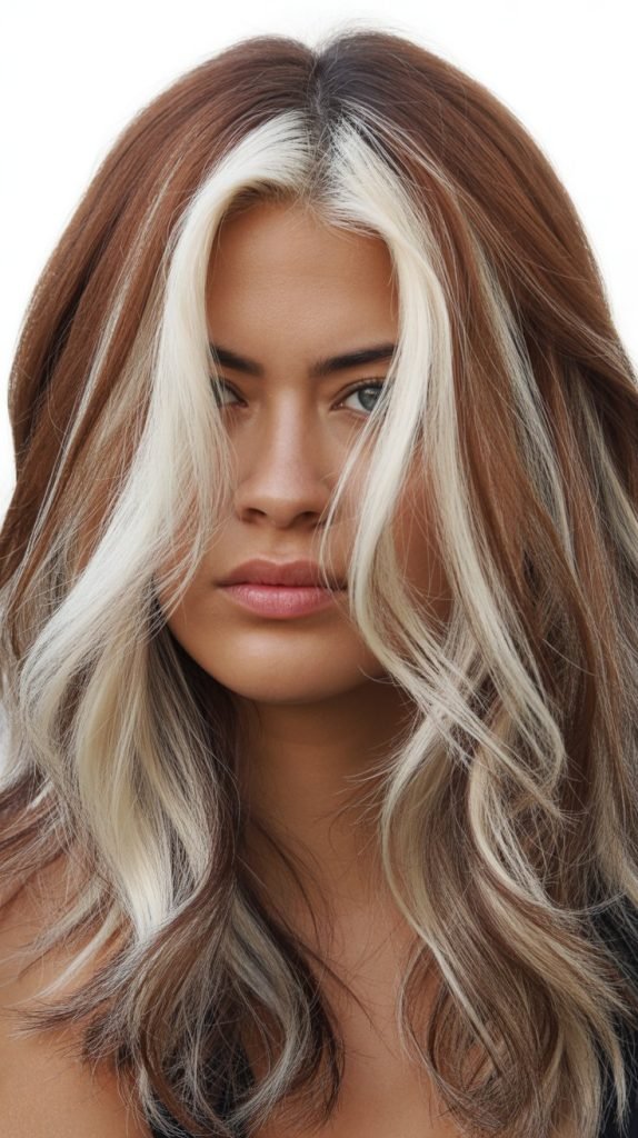 21. Icy Blonde Chunky Highlights