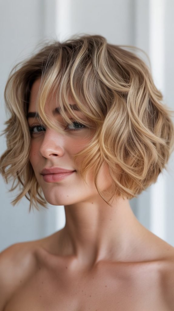 Wavy Stacked Bob with Sea Salt Texture