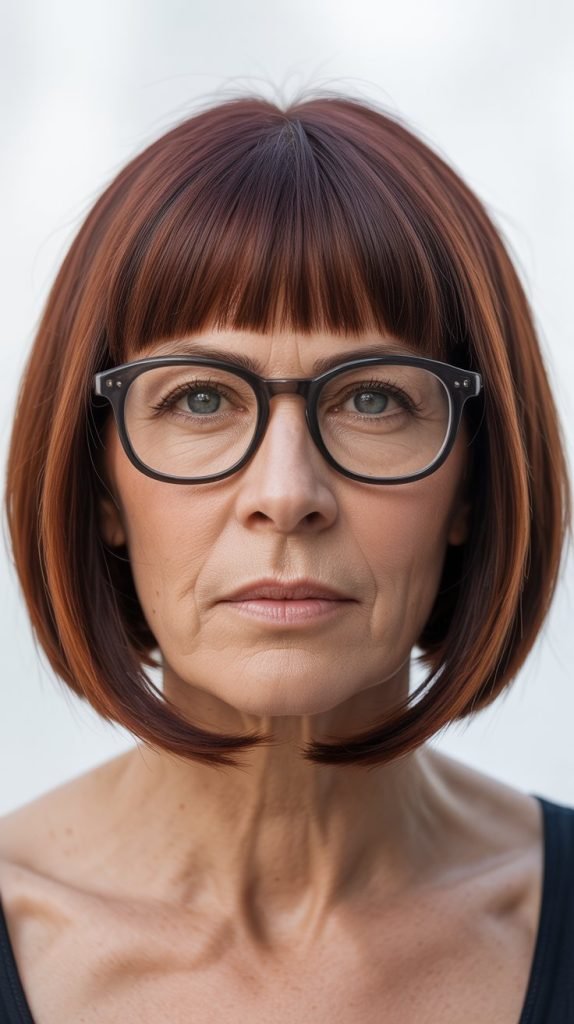 Rounded Bob with Full Bangs
