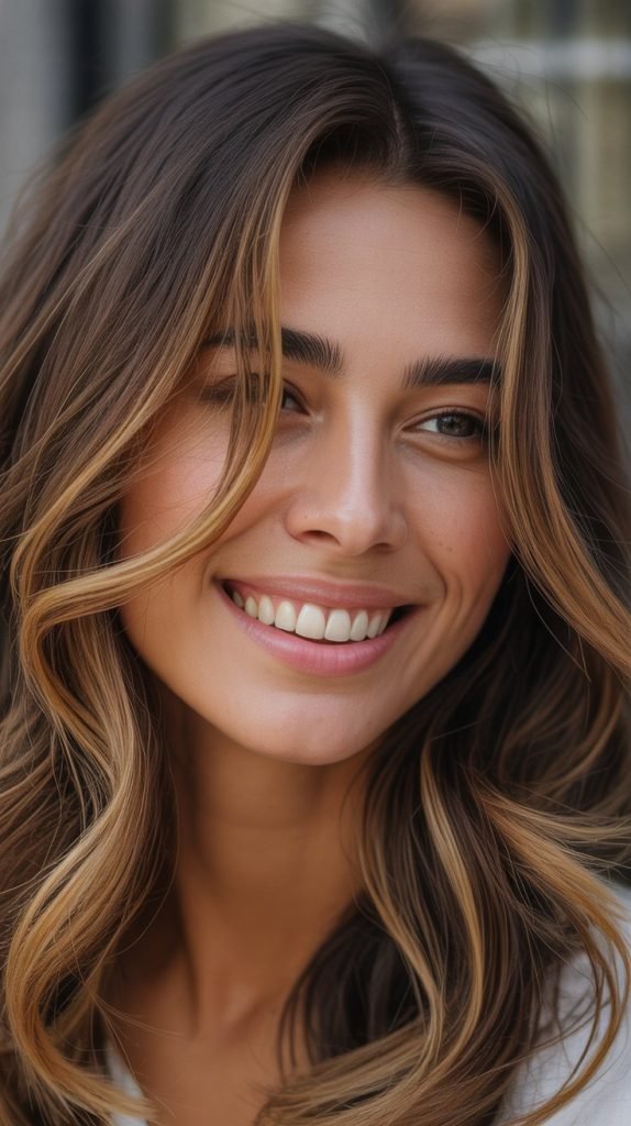 Face-Framing Caramel Highlights