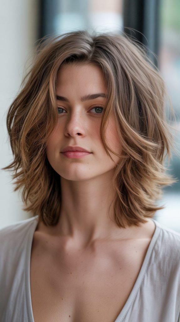 13. Tousled Soft Layered Long Bob
