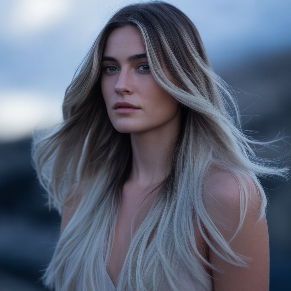 25. Biscotti Blonde Balayage with Sable Roots