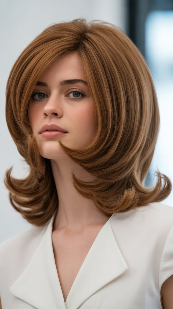 10. Soft Layered Long Bob with Flipped Ends