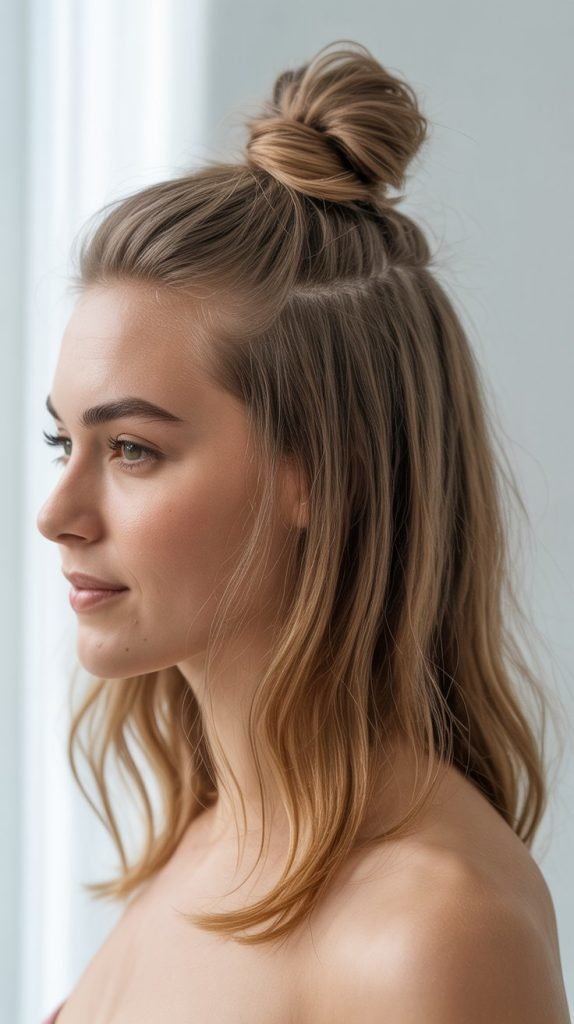 3. The Half-Up Top Knot