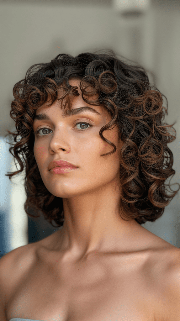 35. Long Bob with Curtain Bangs and Twist-Out Texture