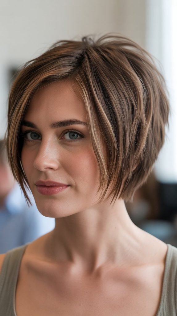 23. Stacked Bob with Razored Texture