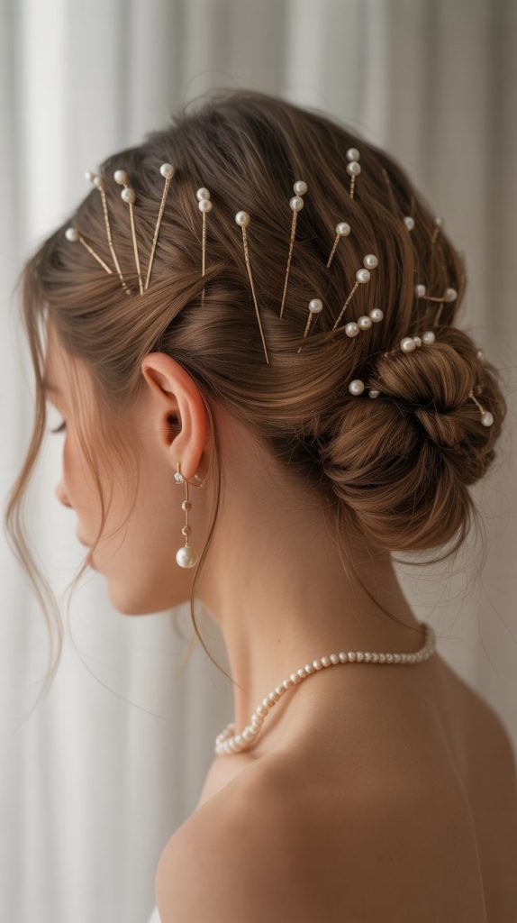 15. Half Up with Pearl Pins