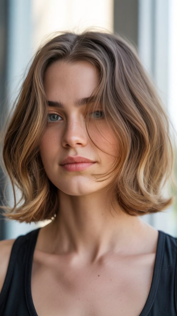 32. Soft Layered Long Bob with Lived-In Texture