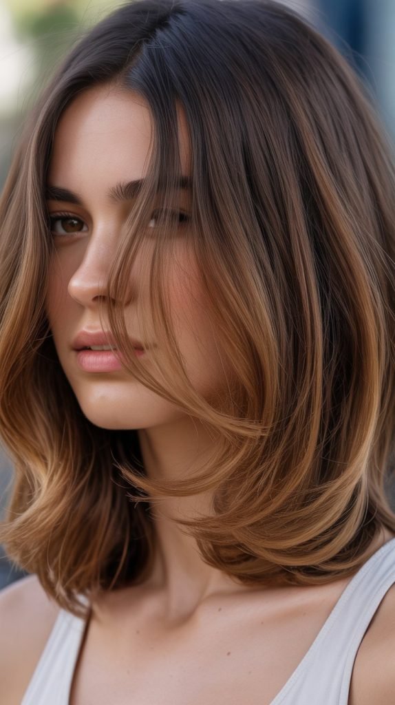 16. Soft Layered Long Bob with Subtle Ombre