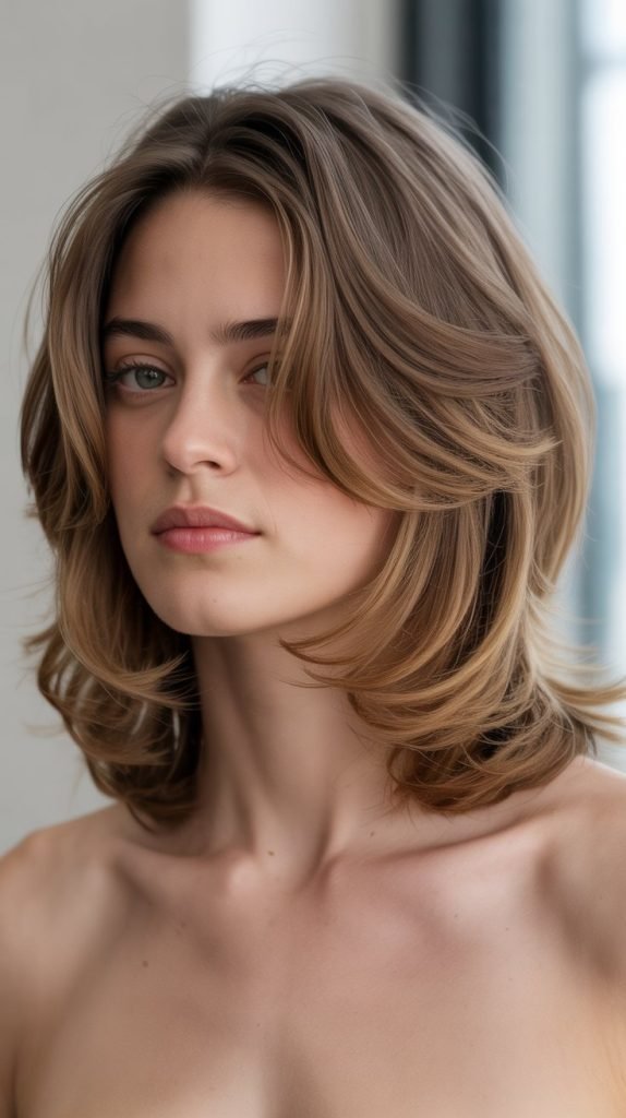 17. Soft Layered Long Bob for Fine Hair