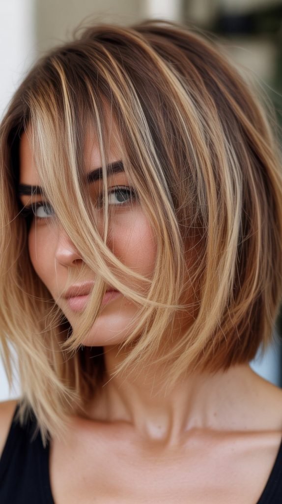 Choppy Bob with Lowlights