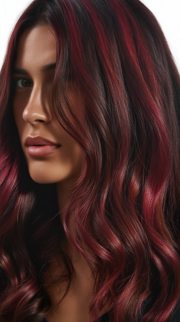 23. Burgundy Balayage