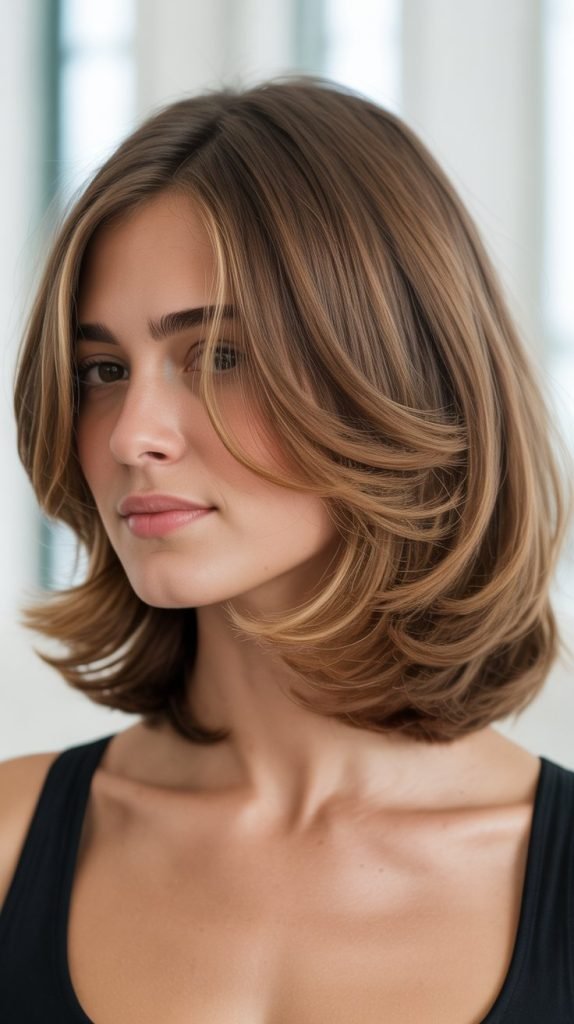 12. Soft Layered Long Bob with Face-Framing Layers