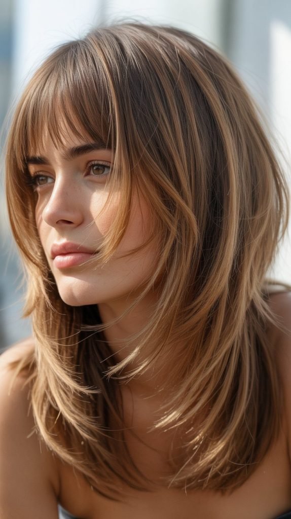  Shaggy Long Bob with Curtain Bangs