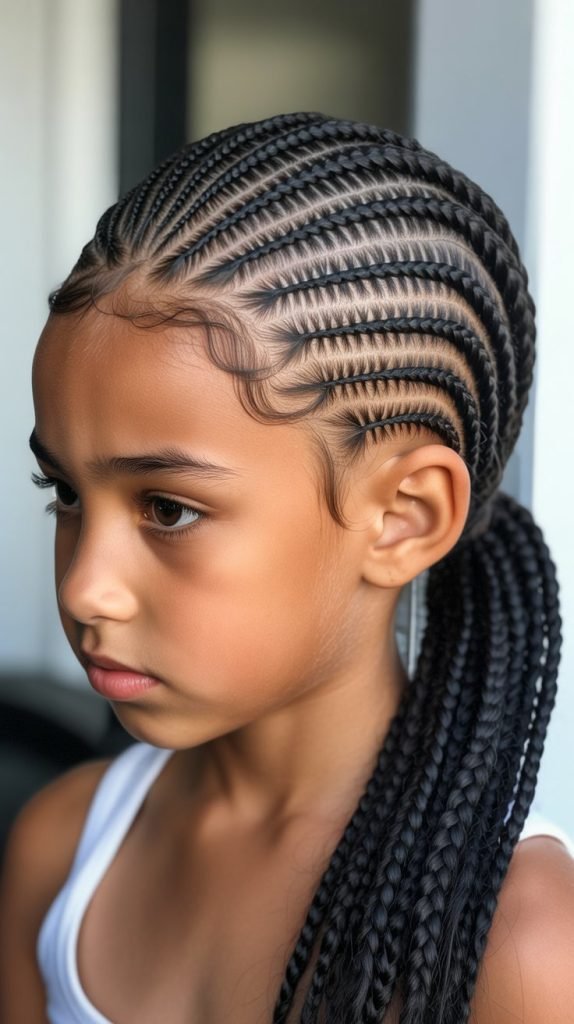 28. Cornrow Ponytail
