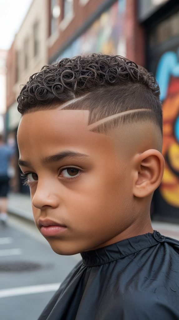 High Drop Fade with Curly Mohawk