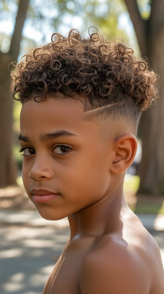 Low Fade with Curls