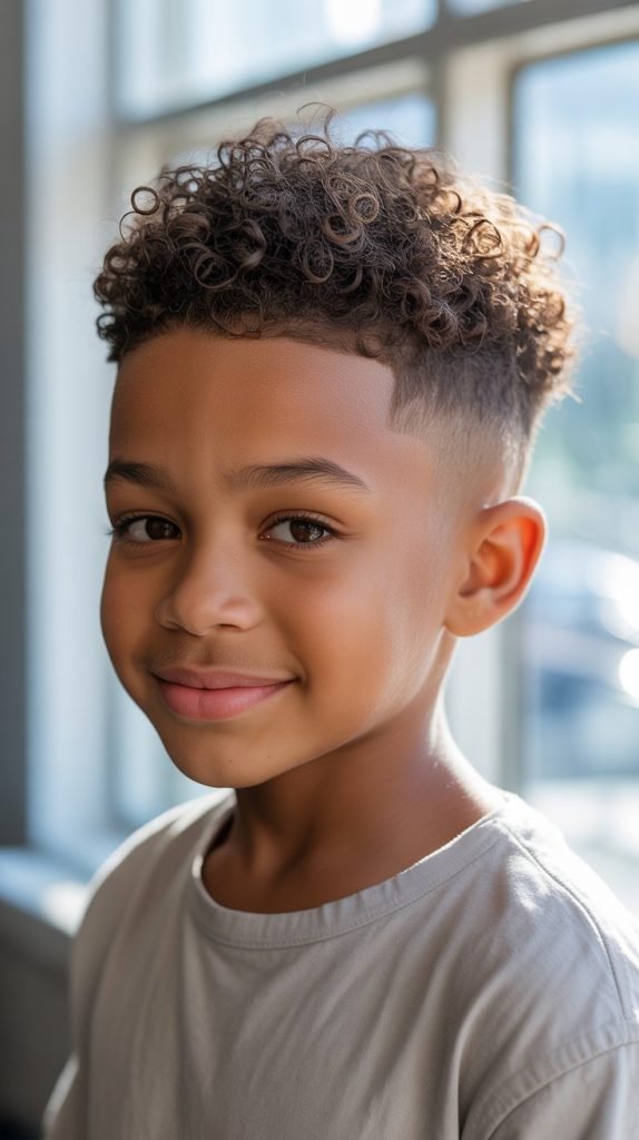 3. Low Fade with Curly Top